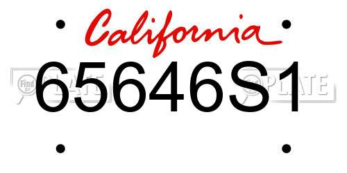65646S1 California License Plate