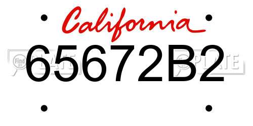 65672B2 California License Plate