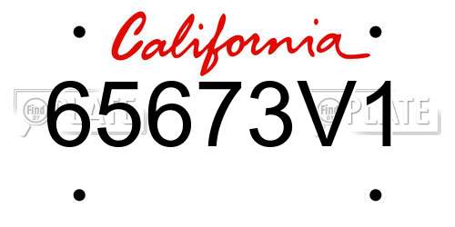 65673V1 California License Plate