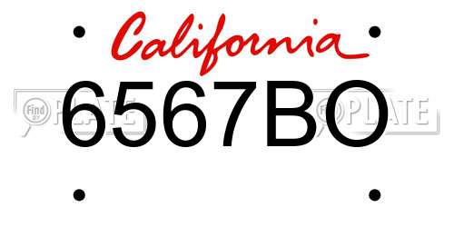 6567BO California License Plate