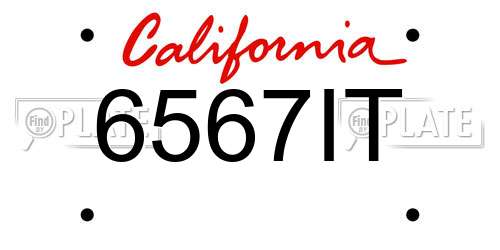 6567IT California License Plate