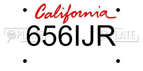 656IJR California License Plate