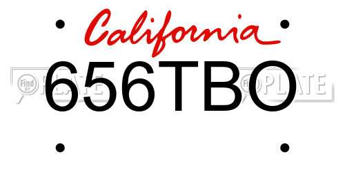656TBO California License Plate