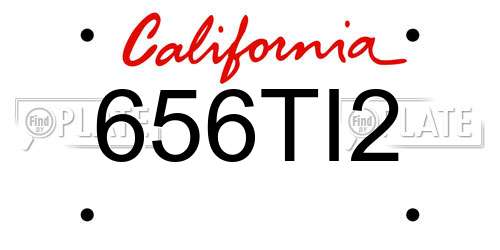 656TI2 California License Plate