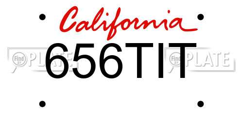 656TIT California License Plate