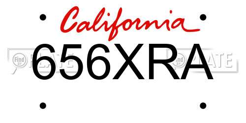 656XRA California License Plate