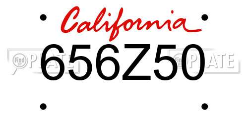 656Z50 California License Plate