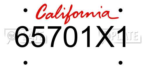 65701X1 California License Plate