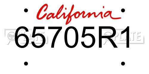65705R1 California License Plate
