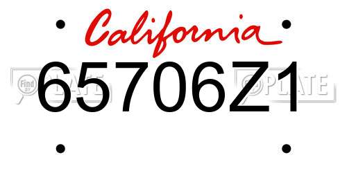 65706Z1 California License Plate