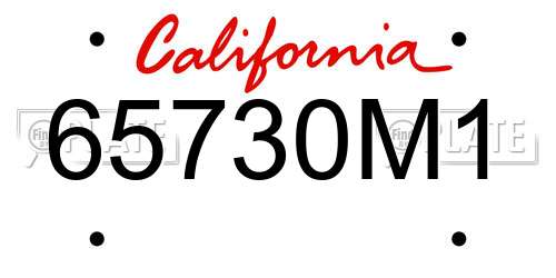 65730M1 California License Plate