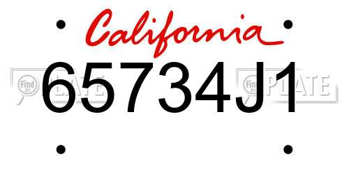 65734J1 California License Plate