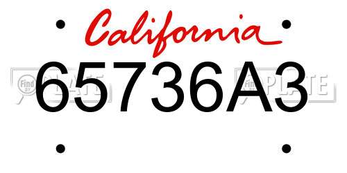 65736A3 California License Plate