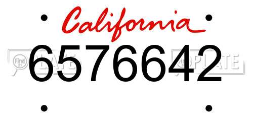 6576642 California License Plate