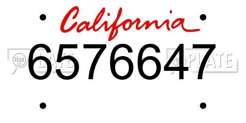 6576647 California License Plate