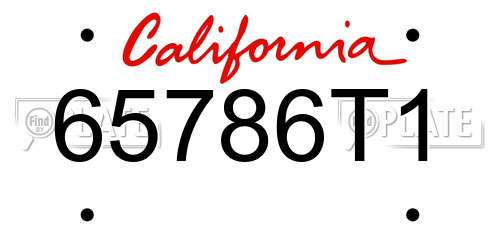 65786T1 California License Plate