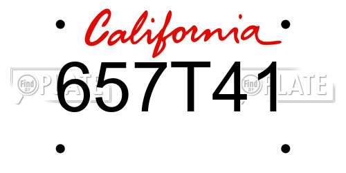 657T41 California License Plate