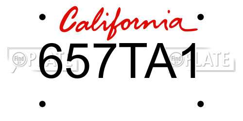657TA1 California License Plate