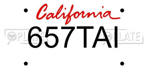 657TAI California License Plate