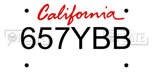 657YBB California License Plate