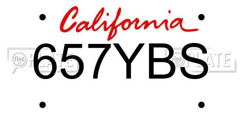657YBS California License Plate