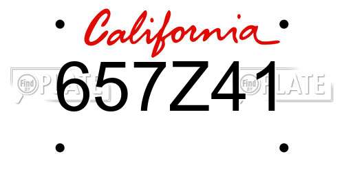 657Z41 California License Plate