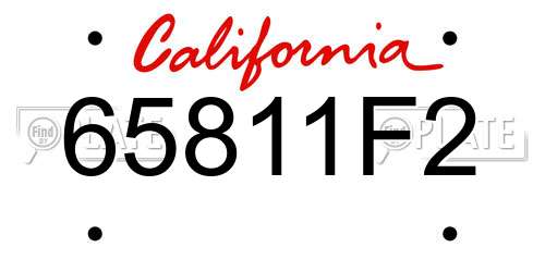 65811F2 California License Plate