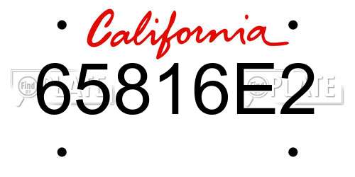 65816E2 California License Plate