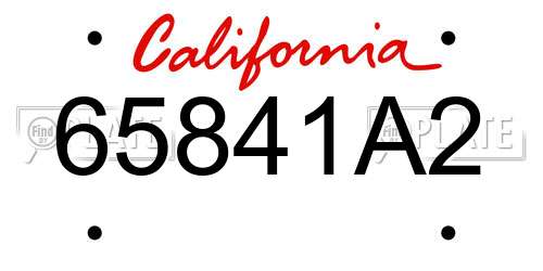 65841A2 California License Plate