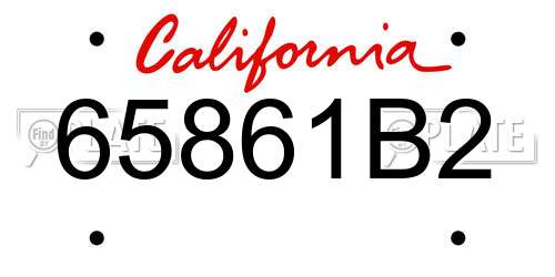 65861B2 California License Plate