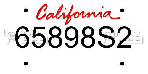 65898S2 California License Plate