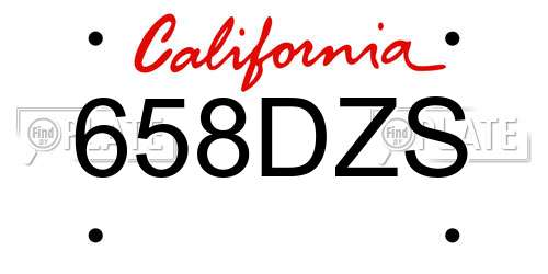 658DZS California License Plate