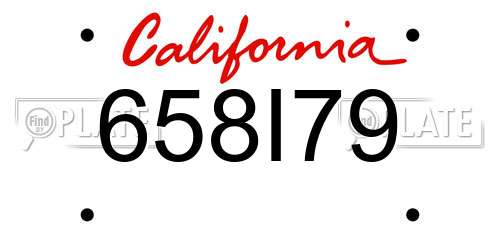 658I79 California License Plate
