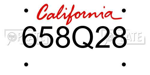 658Q28 California License Plate