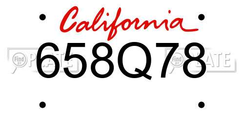 658Q78 California License Plate