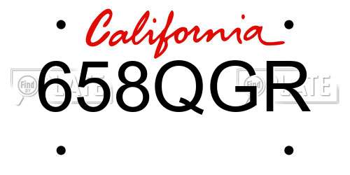 658QGR California License Plate