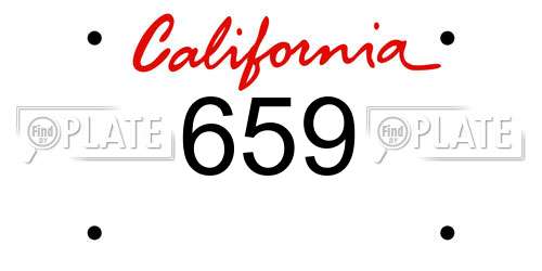 659 California License Plate