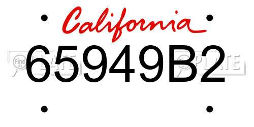 65949B2 California License Plate