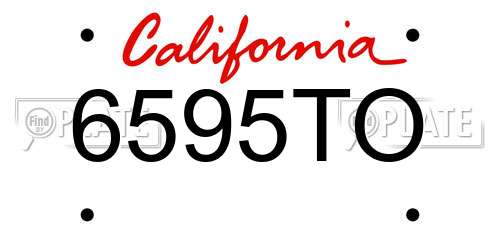 6595TO California License Plate