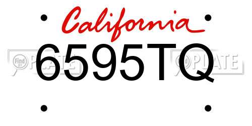 6595TQ California License Plate