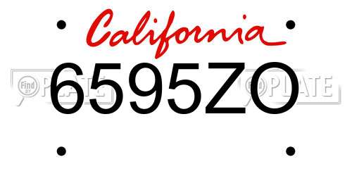 6595ZO California License Plate