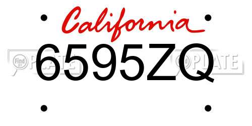 6595ZQ California License Plate