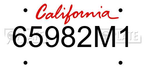 65982M1 California License Plate