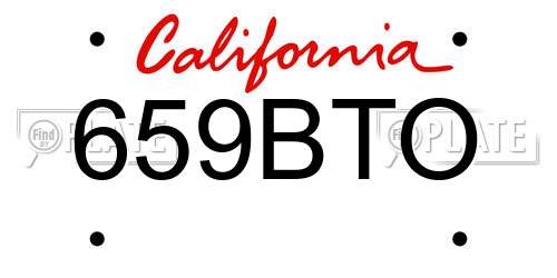 659BTO California License Plate