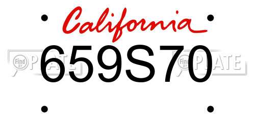 659S70 California License Plate