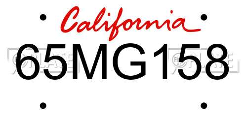 65MG158 California License Plate