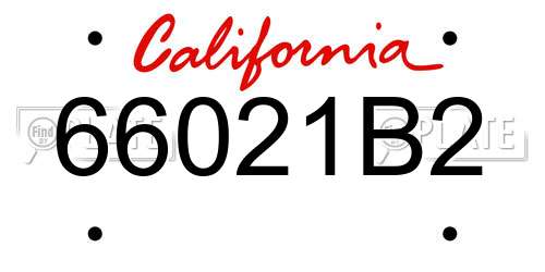 66021B2 California License Plate