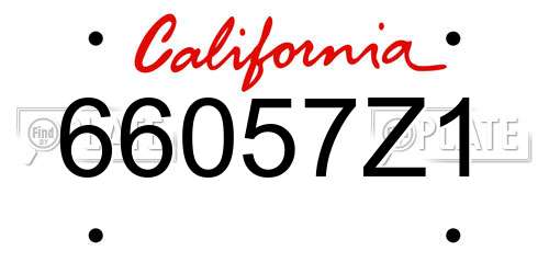 66057Z1 California License Plate