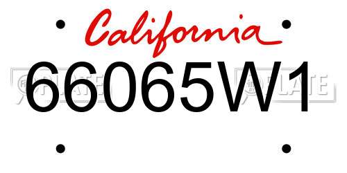 66065W1 California License Plate