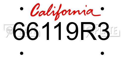 66119R3 California License Plate